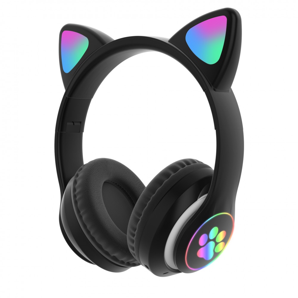 Wireless Music Headphones Stereo For Phone Tablet PC Headset,Cat shape with colourful lights,Popular Wireless Headsets,E-sports Gaming Headset For Computer Phone Tablet Long Battery Life Holiday Gifts, 4034-1