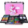 145pcs double layer Kids Gift Painting Coloring Pencil Kit Stationery Markers Art Supplies Sets With Aluminum Box,4069