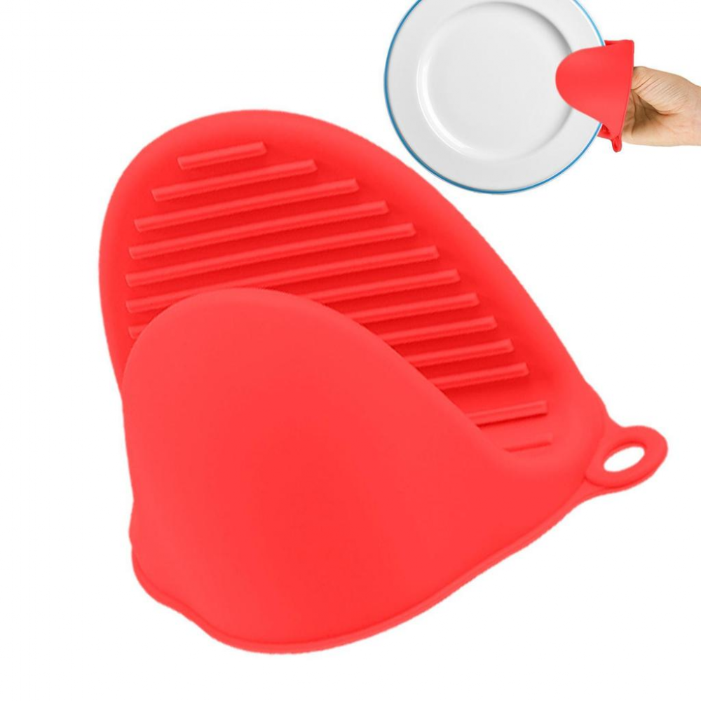 Thick Silicone Oven MittsHeat Resistant Microwave Grips For CookingNon-Slip Anti-Scald Pot Holder