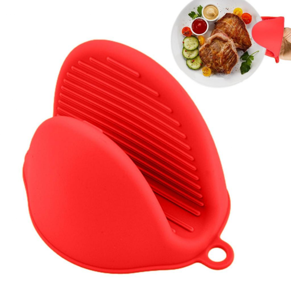 Thick Silicone Oven MittsHeat Resistant Microwave Grips For CookingNon-Slip Anti-Scald Pot Holder