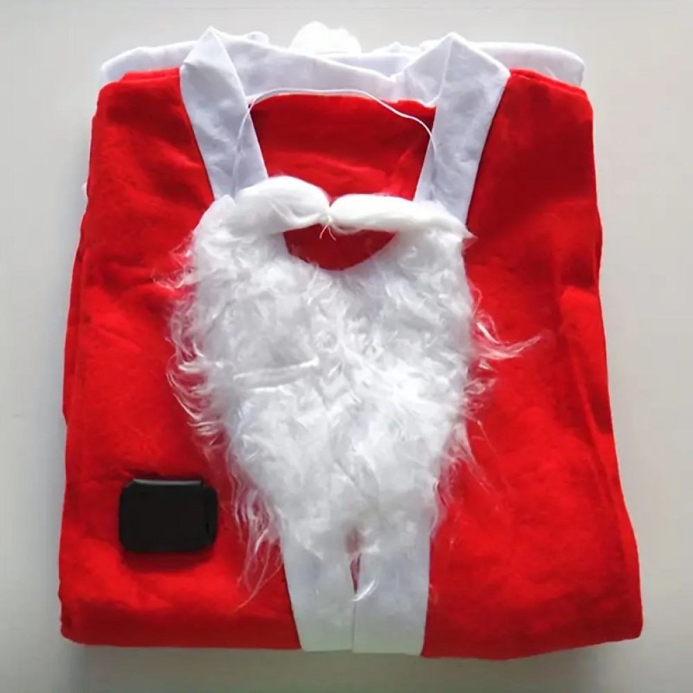 Set, Christmas Holiday Party Men Santa Claus Costumes Performance Non-woven Decoration Clothing Props, Party Decor, Party Supplies, Holiday Decor, Holiday Supplies,7886
