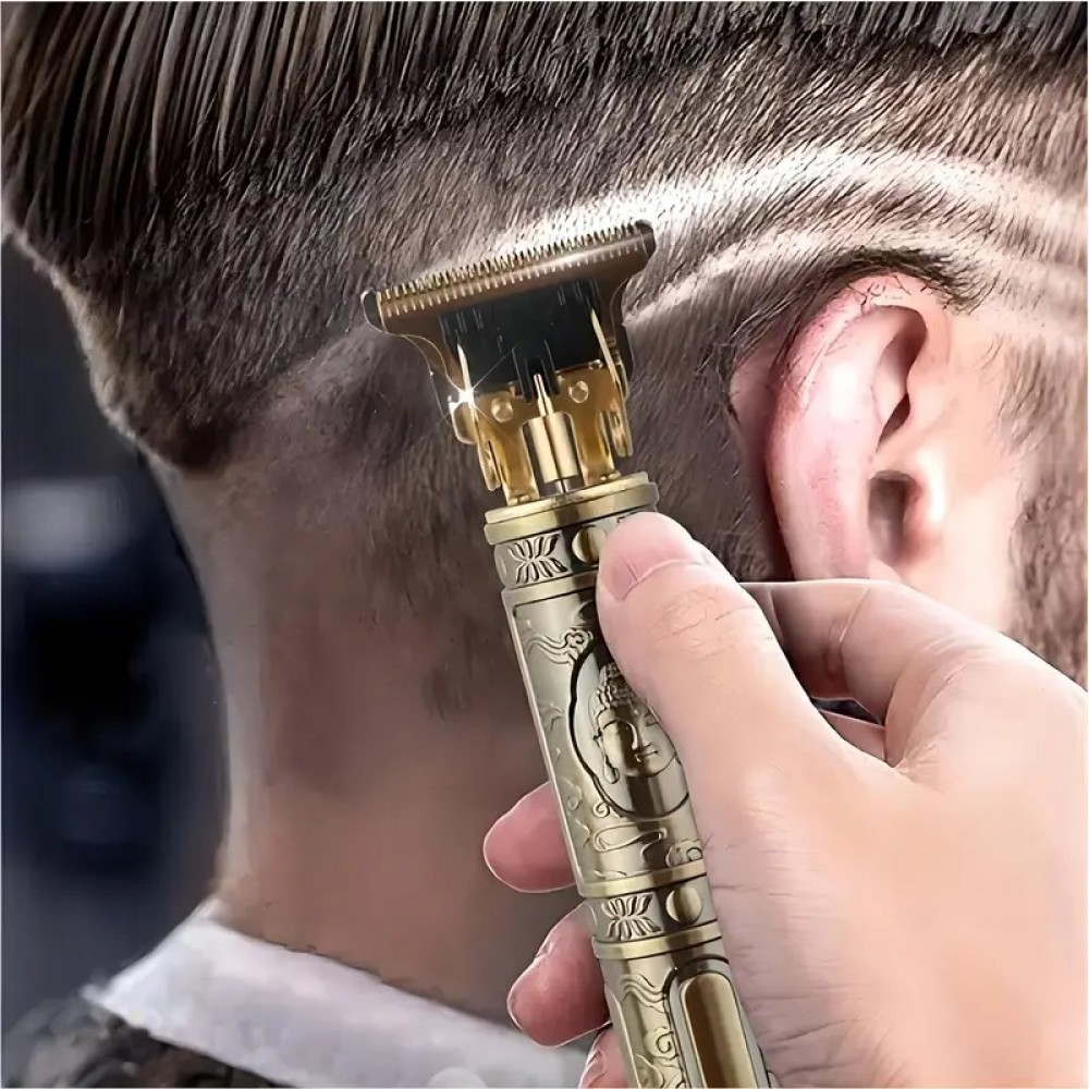 Ножици за коса за мъже, професионален тример за коса Zero Gapped T-Blade Trimmer безжични акумулаторни ножчета за ръбове Електрически тример за брада Shaver Комплект за рязане на коса с LCD дисплей, подаръци за Деня на бащата, 9205