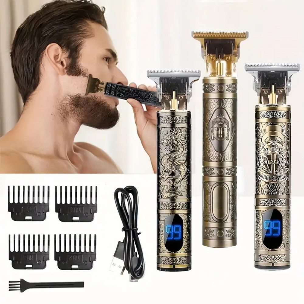 Hair Clippers For Men, Professional Hair Trimmer Zero Gapped T-Blade Trimmer Cordless Rechargeable Edge Clippers Electric Beard Trimmer Shaver Hair Cutting Kit With LCD Display,Gifts For Father's Day,9205