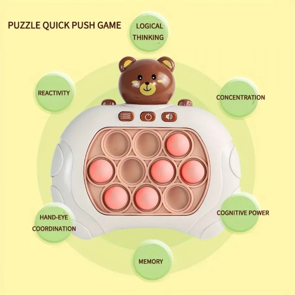 Pocket Game for Kids,Quick Push Bubble Competitive Game Console Series, Children's Decompression Breakthrough Puzzle Game Machine, Sensory Fidget Stress Relief Toys,9217